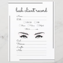 White Black Border Script Logo Lash Client Record