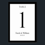 White & Black Border Wedding Table Number Card<br><div class="desc">A classic black and white wedding table number card that can be customised with any table number. The graphics appear on both sides of this card.</div>