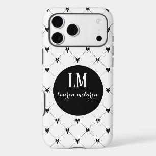 White & Black Bow Monogram