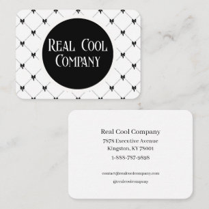 White & Black Bow Monogram Business Card