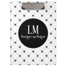 White & Black Bow Monogram