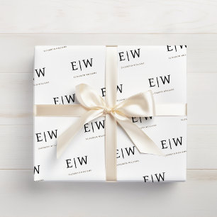 White Black Branded Business Company Packaging Wrapping Paper