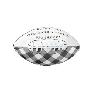 White Black Buffalo Check Plaid Pattern Football