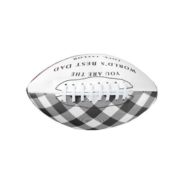 White Black Buffalo Check Plaid Pattern Football (Front)