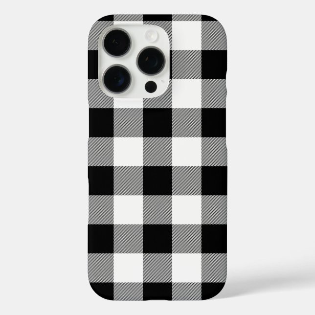 White Black Buffalo Plaid  Case-Mate iPhone Case (Back)