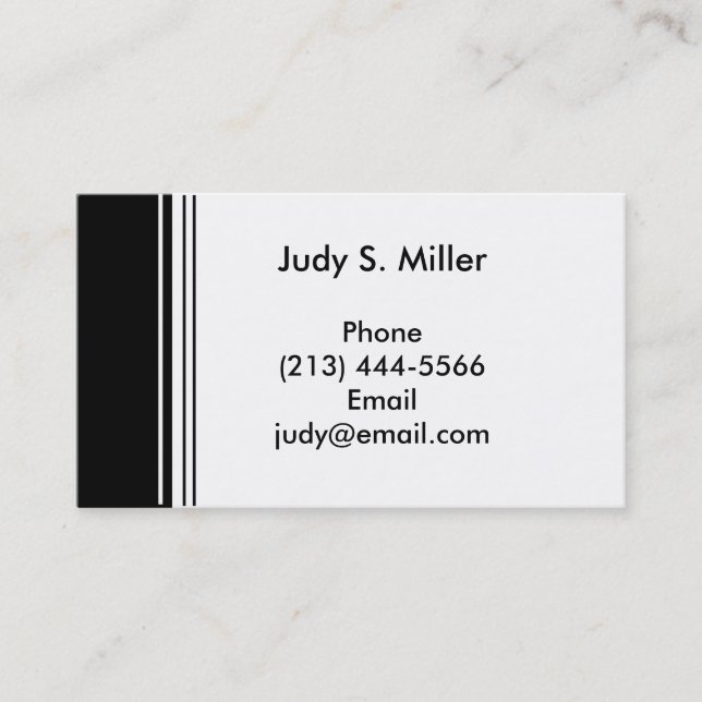 white black business card (Front)