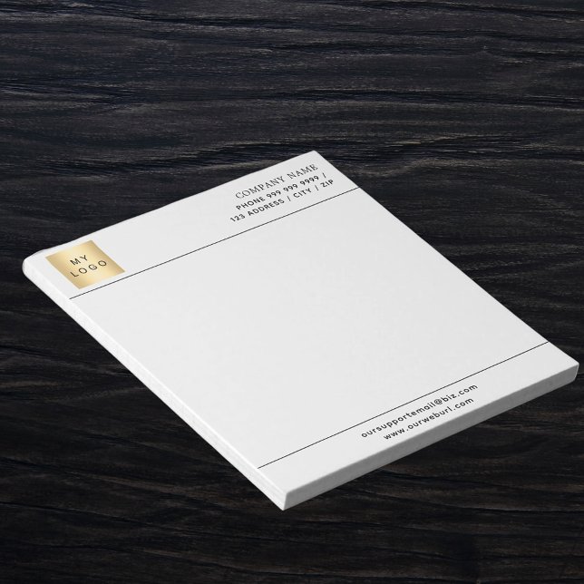 White black business logo letterhead notepad (Creator Uploaded)