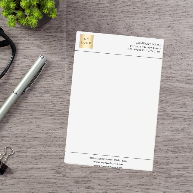 White black business logo letterhead post-it notes (Creator Uploaded)