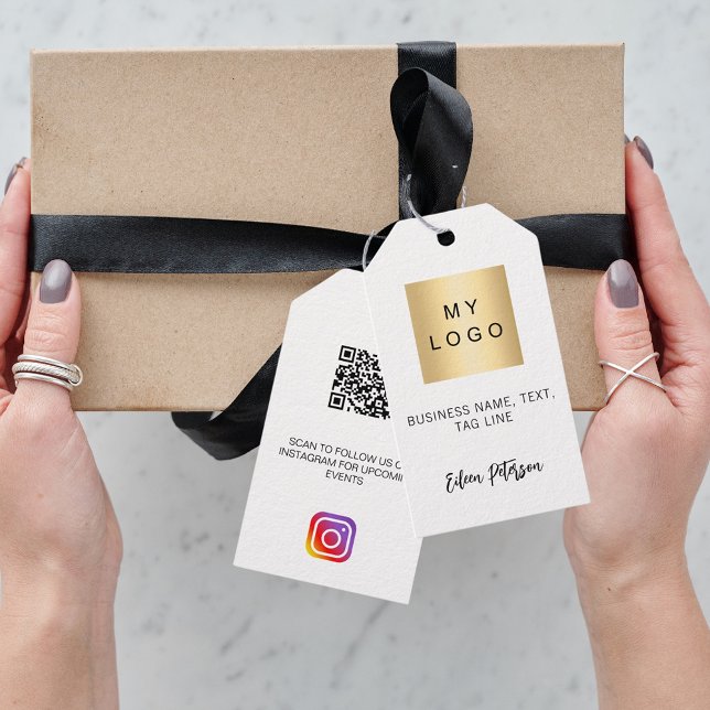 White black business logo QR Instagram hang tag (Creator Uploaded)