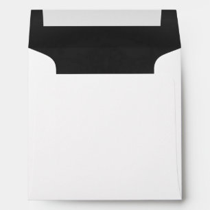 White & Black ChalkBoard Lined Wedding Envelope