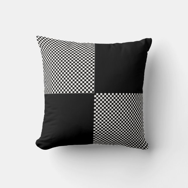 White & black chequered cushion (Front)