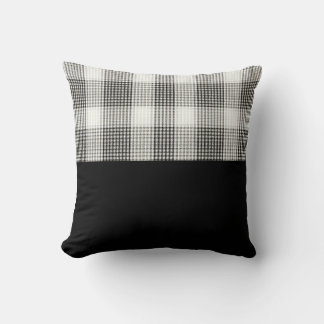 White & black chequered cushion