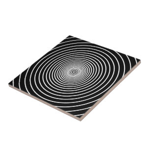 White & Black Circles - Add Your Colours - Ceramic Tile