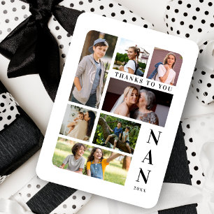 White Black Classic 7 Multi Photos Collage Family Magnet