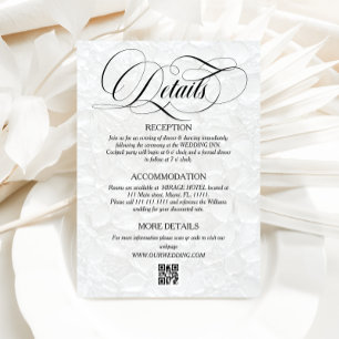 White & Black Classic Wedding Details Enclosure Card