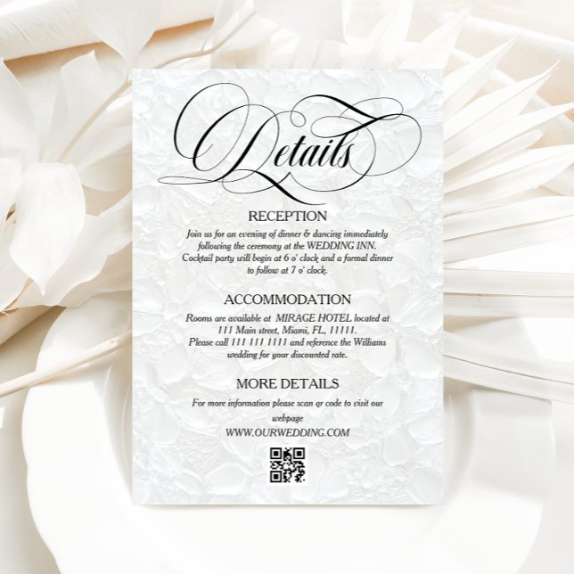 White & Black Classic Wedding Details Enclosure Card (Creator Uploaded)