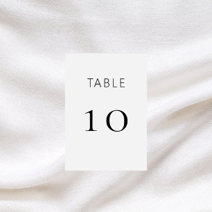 White black classic wedding table number