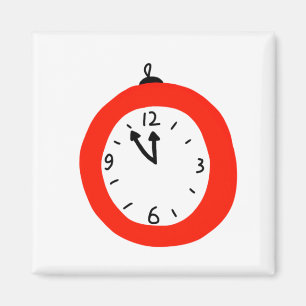 white black clock abstract design coffee mug magnet