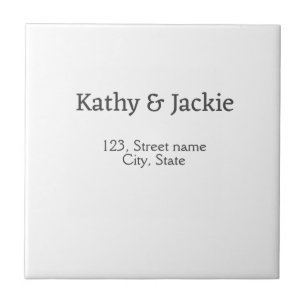 White black couple name address city state simple ceramic tile