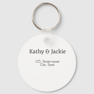 White black couple name address city state simple key ring