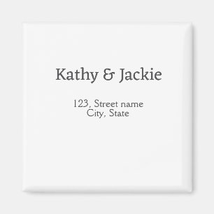 White black couple name address city state simple  magnet