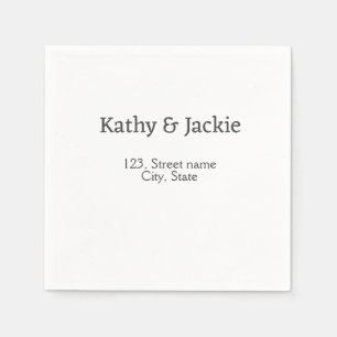 White black couple name address city state simple napkin