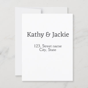 White black couple name address city state simple postcard