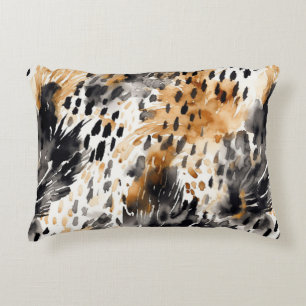 White Black Cream Leopard Animal  Decorative Cushion
