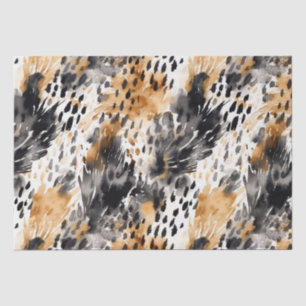 White Black Cream Leopard Animal Floral Birthday Tissue Paper