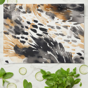 White Black Cream Leopard Animal Tea Towel