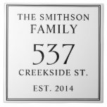 White Black Date Established Address House Plaque Ceramic Tile<br><div class="desc">Introducing our sophisticated and sleek white and black house address plaque, featuring a minimalist design that exudes elegance. This plaque not only displays your house number but also includes the date of establishment, adding a personal touch to your home. Elevate the exterior of your residence with this stylish and timeless...</div>