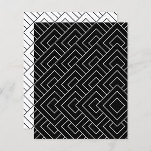 White Black Diamond Grid Scrapbook Paper