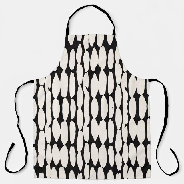 White black dot pattern. shibori circle seamless.  apron (Front)