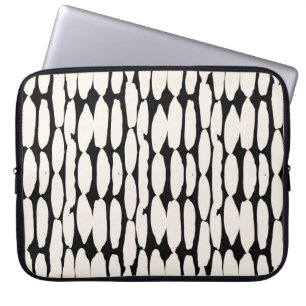 White black dot pattern. shibori circle seamless.  laptop sleeve