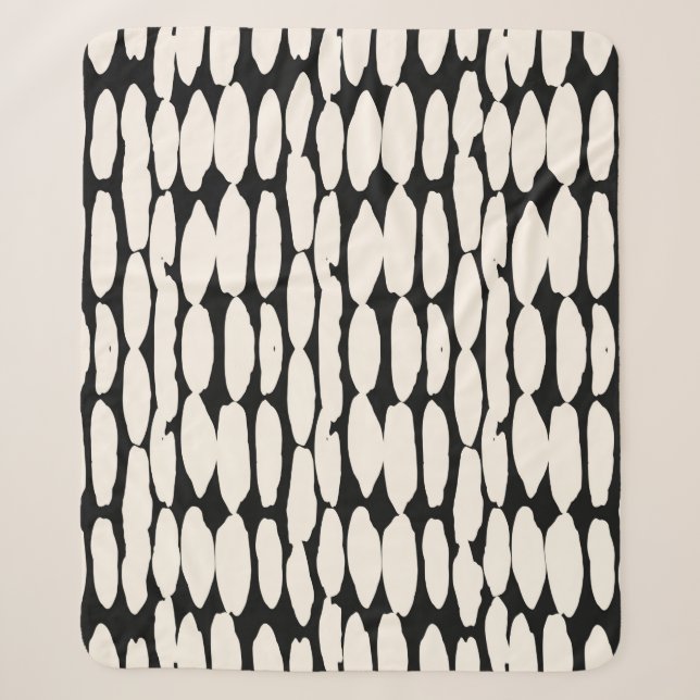 White black dot pattern. shibori circle seamless.  sherpa blanket (Front)