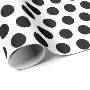 White Black Dots Wrapping Paper