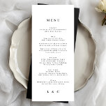 White Black Elegant Simple Monogram Wedding Menu<br><div class="desc">slim menu to match the collection
*if you would like more paper options this design can be transferred to a slim program
*or for more help contact me</div>