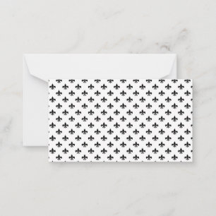 White Black Fleur De Lis Delicate Mardi Gras Card
