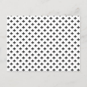 White Black Fleur De Lis Delicate Mardi Gras Postcard