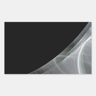 White & Black Fractal Background Rectangle Sticker