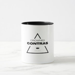 White Black Geometric Prism Crowned Contras Mug