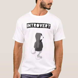 White, Black, Grey Introvert Dog Hoodie Shirt