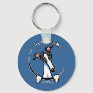 White Black Greyhound IAAM Key Ring