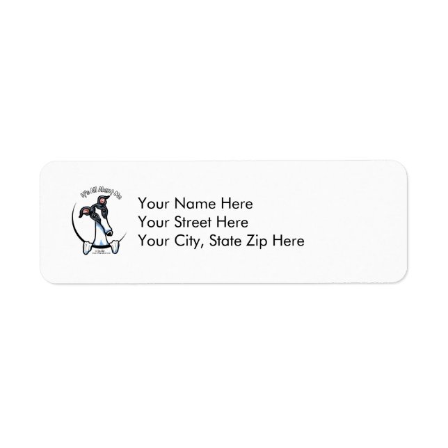White Black Greyhound IAAM Return Address Label (Front)