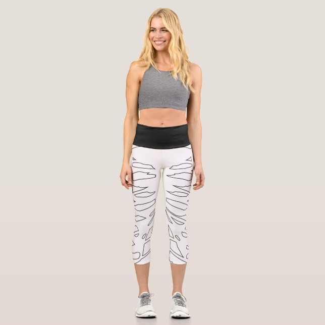 white black halloween rib skeleton leggings (Front)