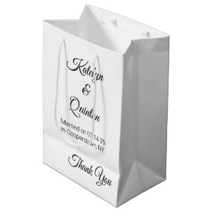 White & Black in Elegance: Wedding Medium Gift Bag