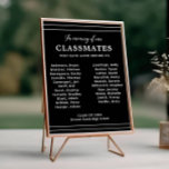 White Black In Memory Of Our Classmates Reunion Poster<br><div class="desc">This charming white on black school reunion memorial poster is a beautiful way to remember those classmates who have passed,  but will always be remembered.</div>