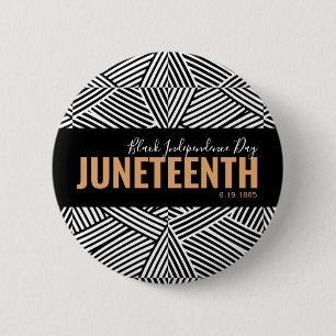 White Black Independence Day June 19 JUNETEENTH 6 Cm Round Badge
