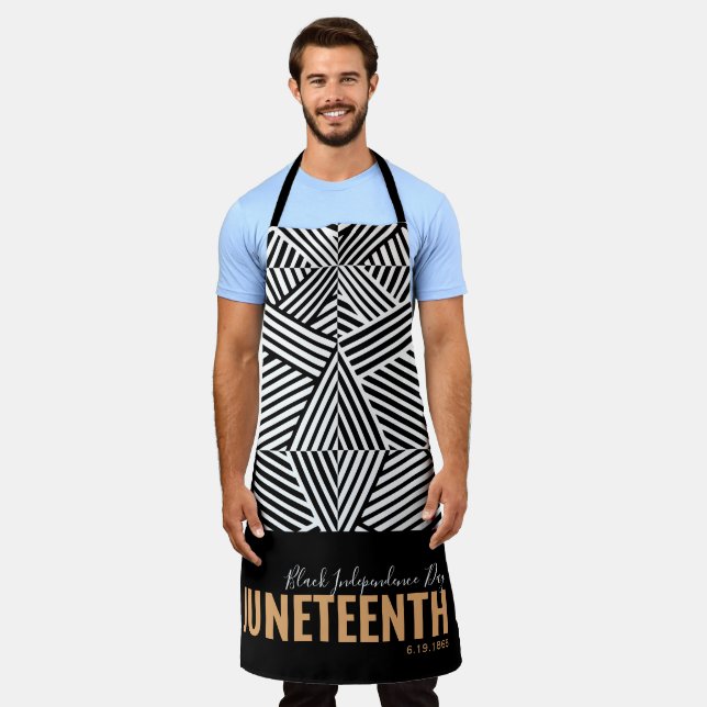 White Black Independence Day June 19 JUNETEENTH Apron (Worn)