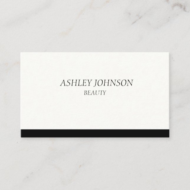 White black luxury simple Business Card (Front)